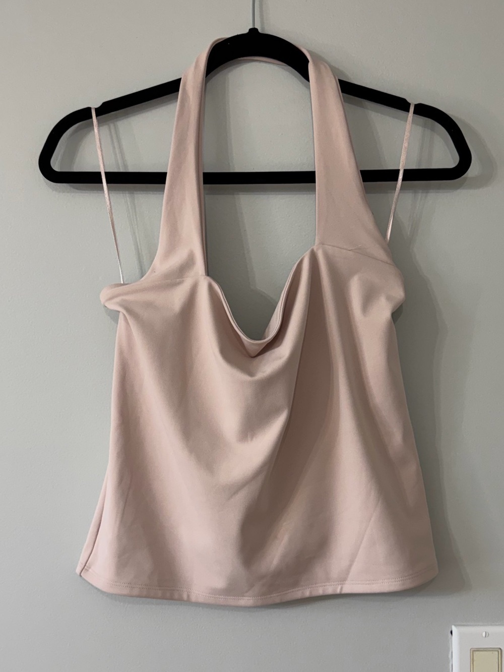 Express Blush Pink Cowl Neck Halter Top Size Large